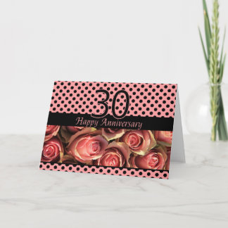 Happy 30th Anniversary roses Card