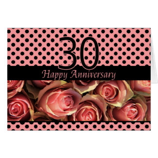 Happy 30th Anniversary roses Card