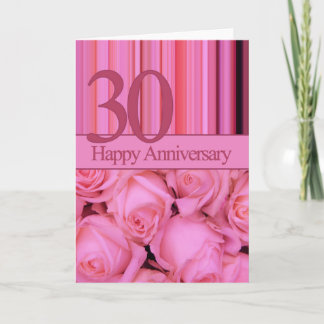 Happy 30th Anniversary roses Card