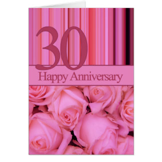 Happy 30th Anniversary roses Card