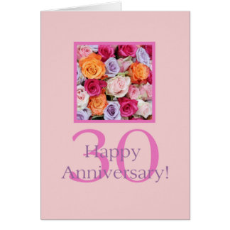 Happy 30th Anniversary roses Card