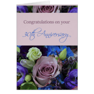 Happy 30th Anniversary roses Card