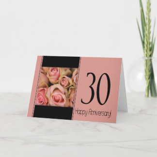 Happy 30th Anniversary roses Card