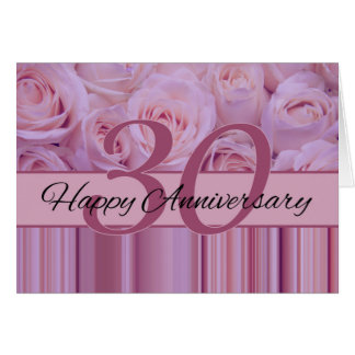 Happy 30th Anniversary roses Card