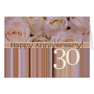 Happy 30th Anniversary roses Card