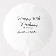 Happy 30th birthday add name date stylish simple