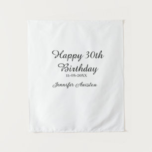 Happy 30th birthday add name date stylish simple tapestry
