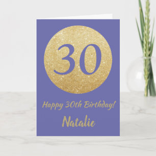 Happy 30th Birthday and Gold Glitter Card