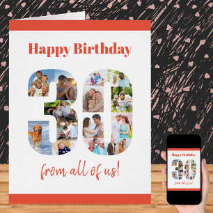 Happy 30th Birthday Big 30 Photo Collage Milestone Cards