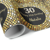 Elegant black gold diamonds tiled Wedding Wrapping Paper, Zazzle