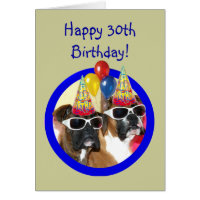 Happy 30th birthday Boxer Dogs Card