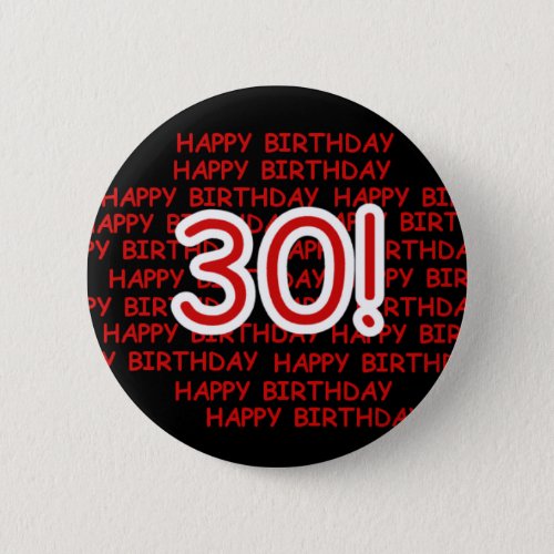 Happy 30th Birthday Button