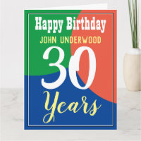 Happy 30th Birthday Card