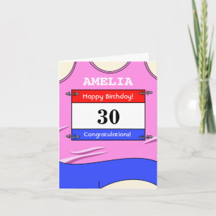Happy 30th Birthday card for a runner