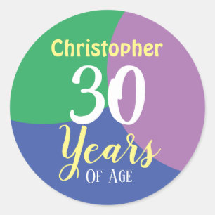 Happy 30th Birthday Classic Round Sticker