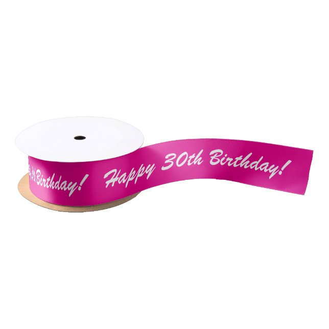 Happy 30th Birthday custom pink gift ribbon (Spool)