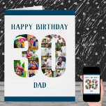 Happy 30th Birthday Dad Number 30 Photo Collage<br><div class="desc">Say Happy 30th Birthday Dad with a unique birthday card and your own custom photo collage. This big birthday card for dad has modern slab typography in ocean blue and simple styling putting the focus on your pictures in the number 30. The template is set up for you to edit...</div>