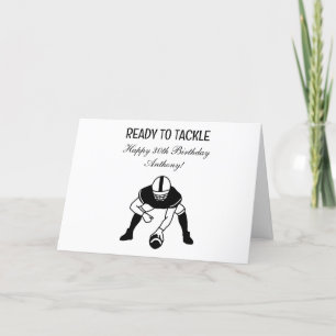 Happy 30th Birthday Football Sports Letterpress Thank You Card
