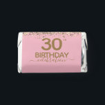 Happy 30th Birthday Fun Bold Confetti  Hershey's Miniatures<br><div class="desc">Simple and elegant Happy Birthday,  custom year,  and personalized name. Faux glitter on top and bottom of template. Great for any birthday party.</div>