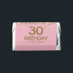 Happy 30th Birthday Fun Bold Confetti  Hershey's Miniatures<br><div class="desc">Simple and elegant Happy Birthday,  custom year,  and personalized name. Faux glitter on top and bottom of template. Great for any birthday party.</div>