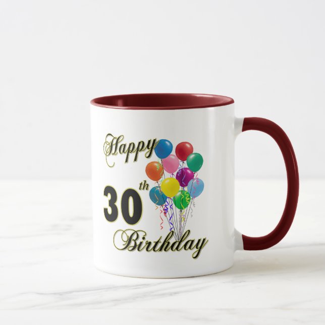 Happy 30th Birthday Gifts and Birthday Apparel Mug (Right)