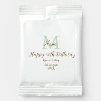 Happy 30th Birthday golden green pastel monogram Margarita Drink Mix