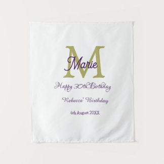 Happy 30th Birthday goldenadd name monogram modern Tapestry