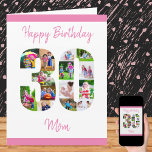 Happy 30th Birthday Mom 30 Number Photo Collage Card<br><div class="desc">Say Happy 30th Birthday Mom with a unique birthday card and your own custom photo collage. This birthday card for mom has feminine script typography in pink and simply styling in order to focus on your pictures in the number 30. The template is set up for you to edit Happy...</div>