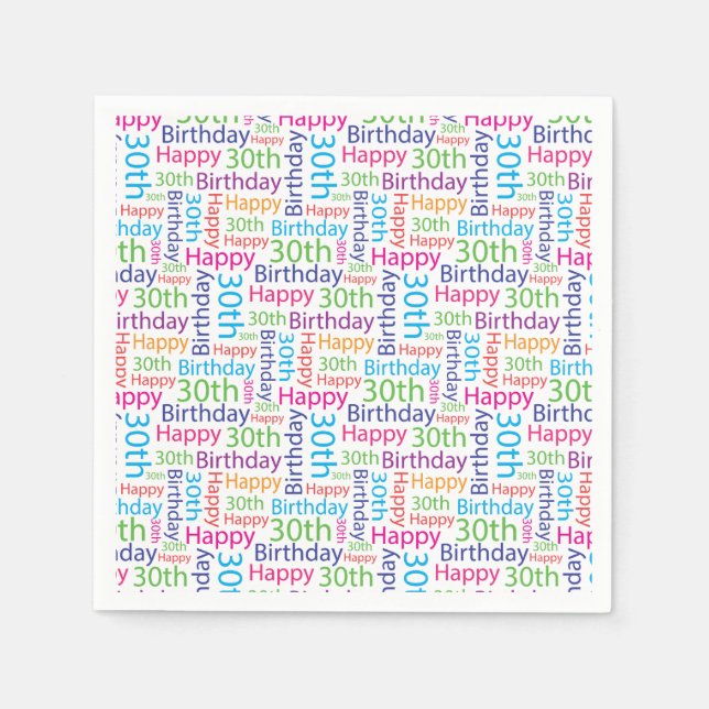 Happy 30th Birthday Napkins (Front)