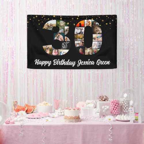 happy 30th birthday Photo Collage anniversary  Banner