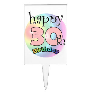 Happy 30th Birthday (pink) Cake Topper