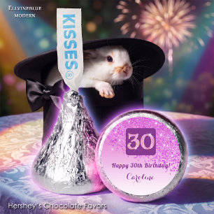 Happy 30th Birthday Pink Glitter Sweet  Hershey®'s Kisses®