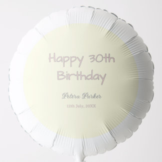 happy 30th birthday pink yellow gray pastel name d balloon
