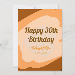 Happy 30th birthday rustic wooden Halloween fall b Invitation