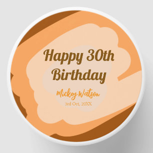 Happy 30th birthday rustic wooden Halloween fall b Mini Candle Favors