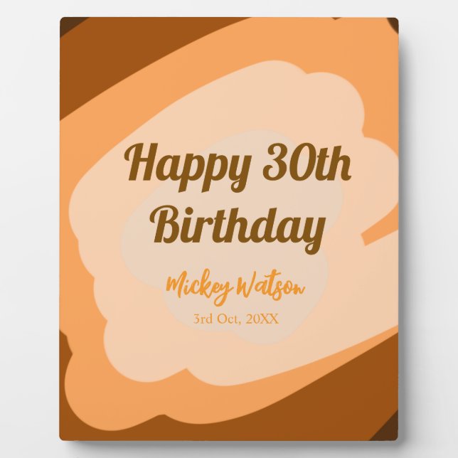 Happy 30th birthday rustic wooden Halloween fall b Plaque (Front)