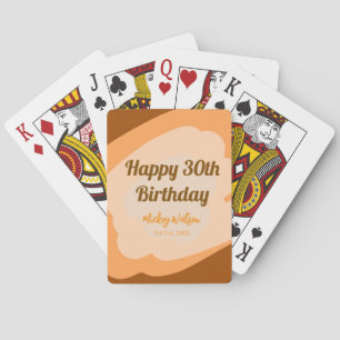Happy 30th birthday rustic wooden Halloween fall b Poker Cards