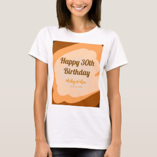 Happy 30th birthday rustic wooden Halloween fall b T-Shirt