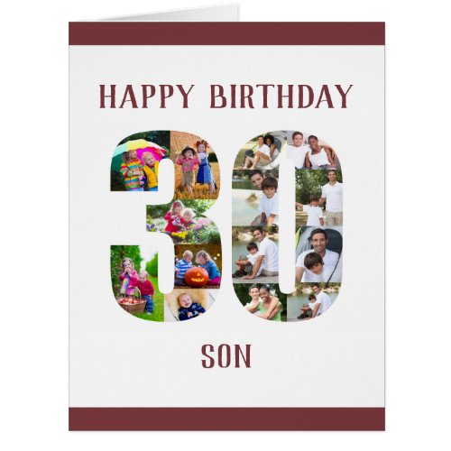 Happy 30th Birthday Son Number 30 Photo Collage