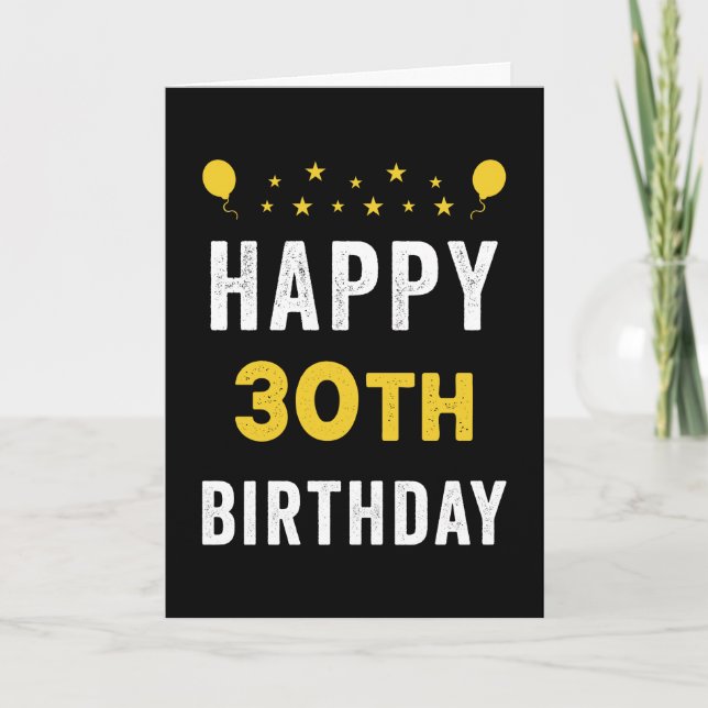 Happy 30th Birthday Tricenarian Celebration Party Card (Front)