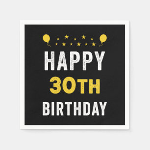 Happy 30th Birthday Tricenarian Celebration Party Napkins