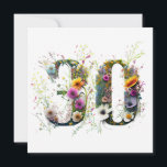 Happy 30th Birthday Wildflowers Happy Birthday<br><div class="desc">Happy 30th Birthday created using sprays of wildflowers</div>