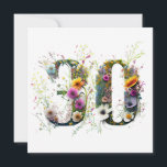 Happy 30th Birthday Wildflowers Happy Birthday<br><div class="desc">Happy 30th Birthday created using sprays of wildflowers</div>