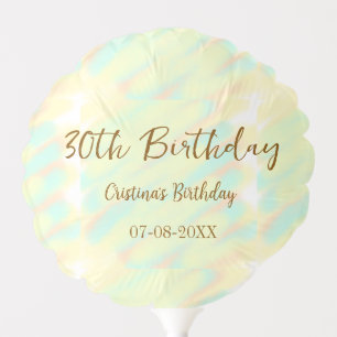 Happy 30th birthday yellow orange watercolor moder balloon