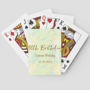 Happy 30th birthday yellow orange watercolor moder poker cards