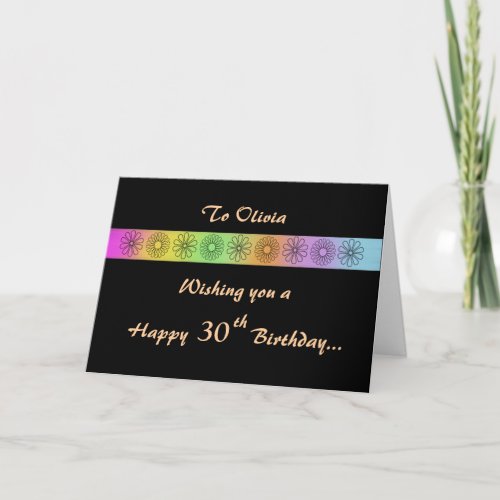 Happy 30th Customizable Birthday Card