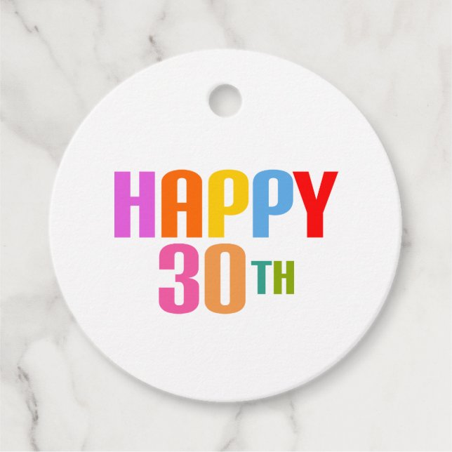 Happy 30th favor tags (Front)