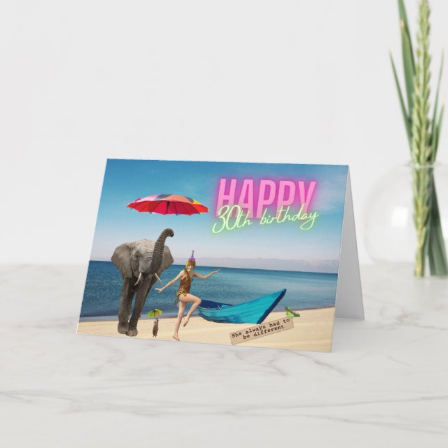 Happy 30th Fun & Funky Birthday Card (Front)