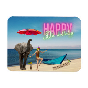 Happy 30th Fun & Funky Birthday Magnet