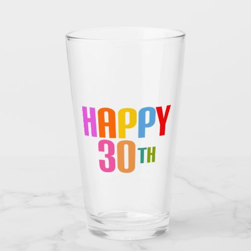 Happy 30th glass